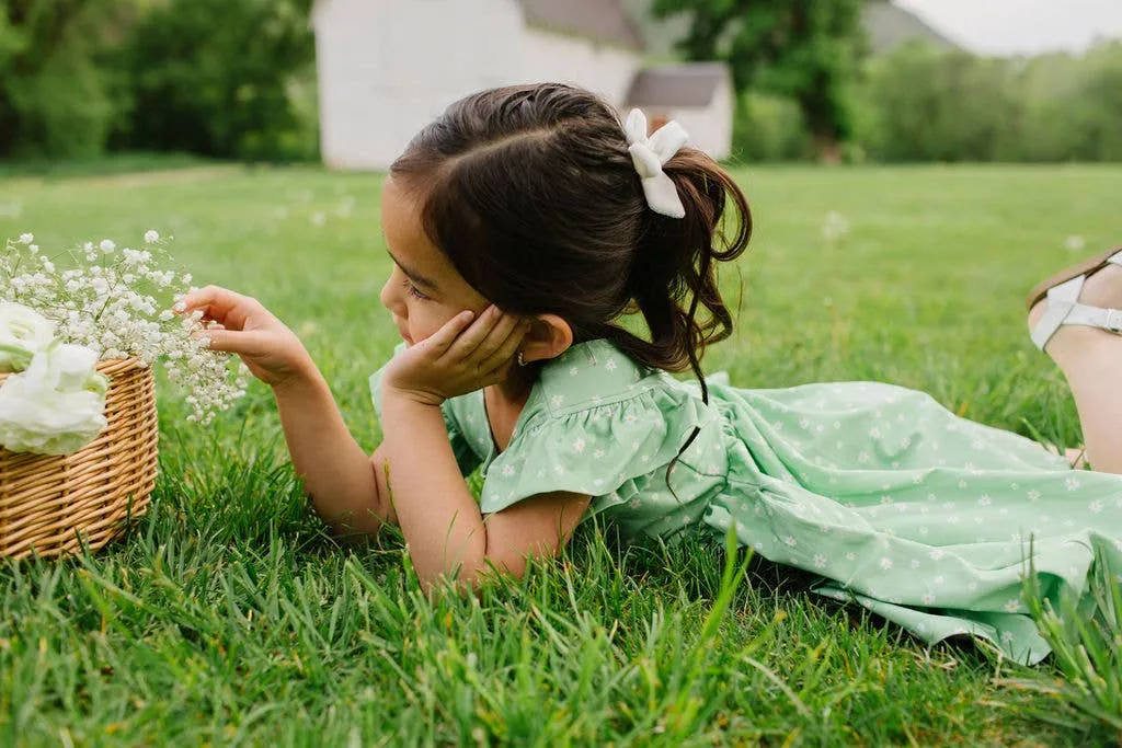Olivia Dress in Green Daisy