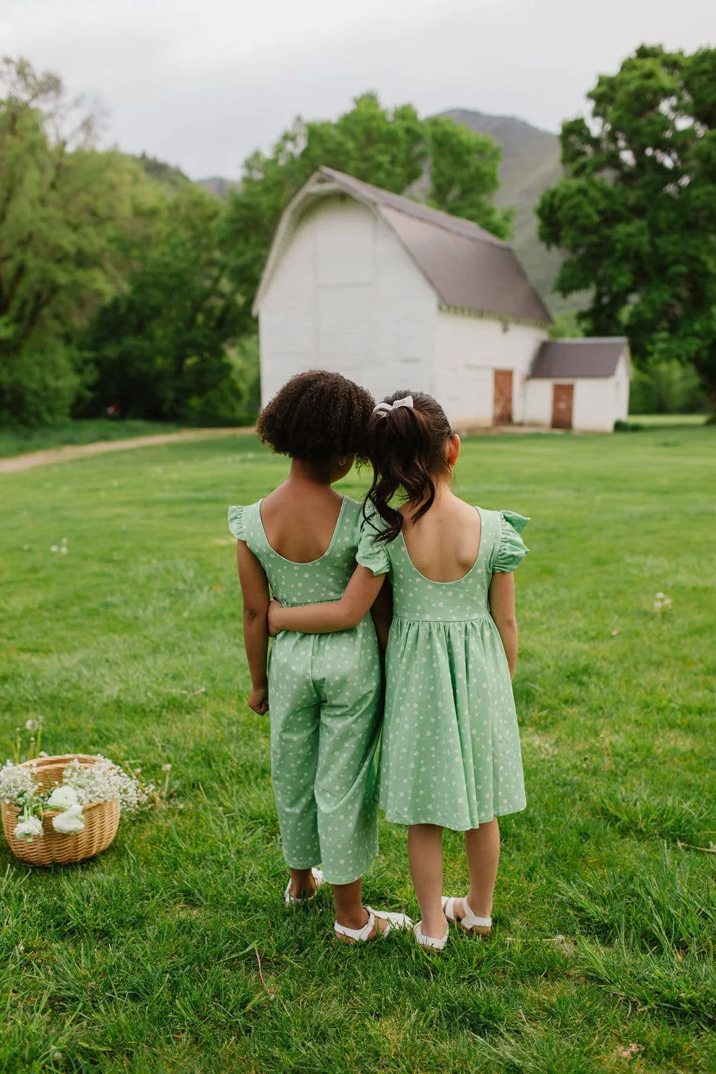 Olivia Dress in Green Daisy
