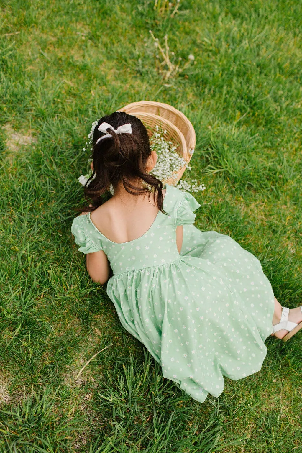 Olivia Dress in Green Daisy