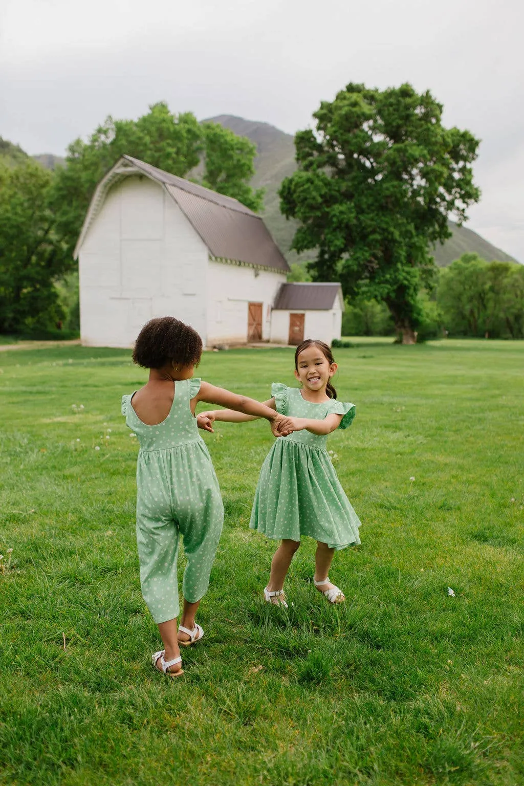 Olivia Dress in Green Daisy
