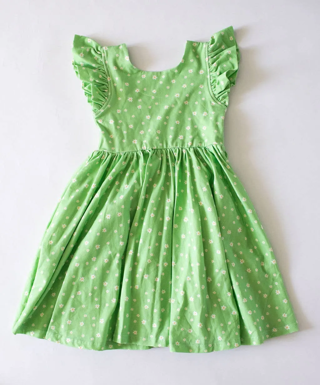 Olivia Dress in Green Daisy