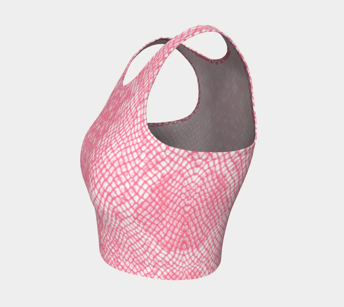 Pink Snakeskin Athletic Crop Top