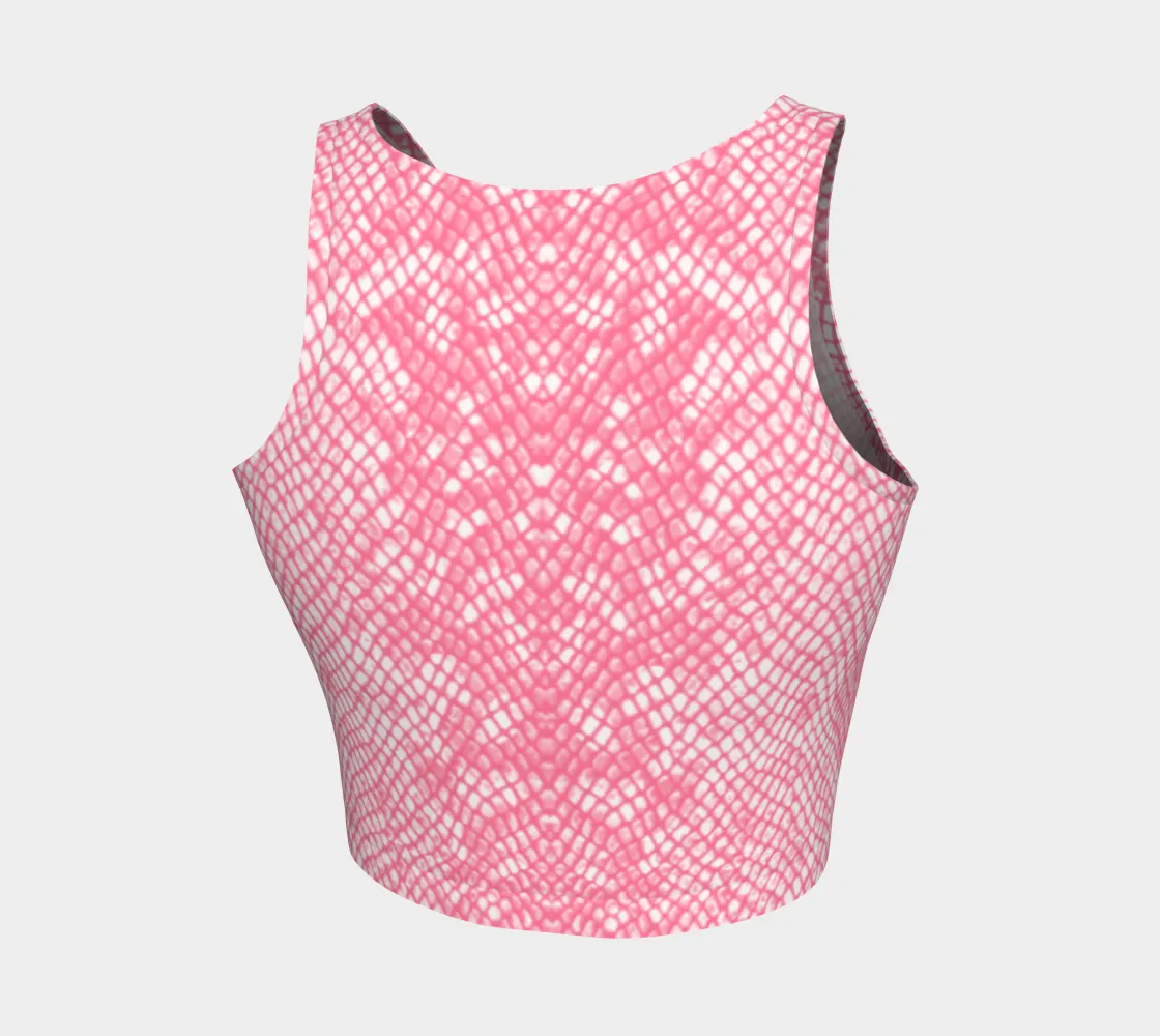 Pink Snakeskin Athletic Crop Top