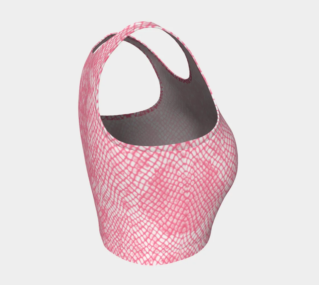 Pink Snakeskin Athletic Crop Top