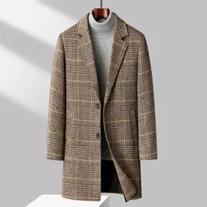 Plaid Brushed Wool Overcoat