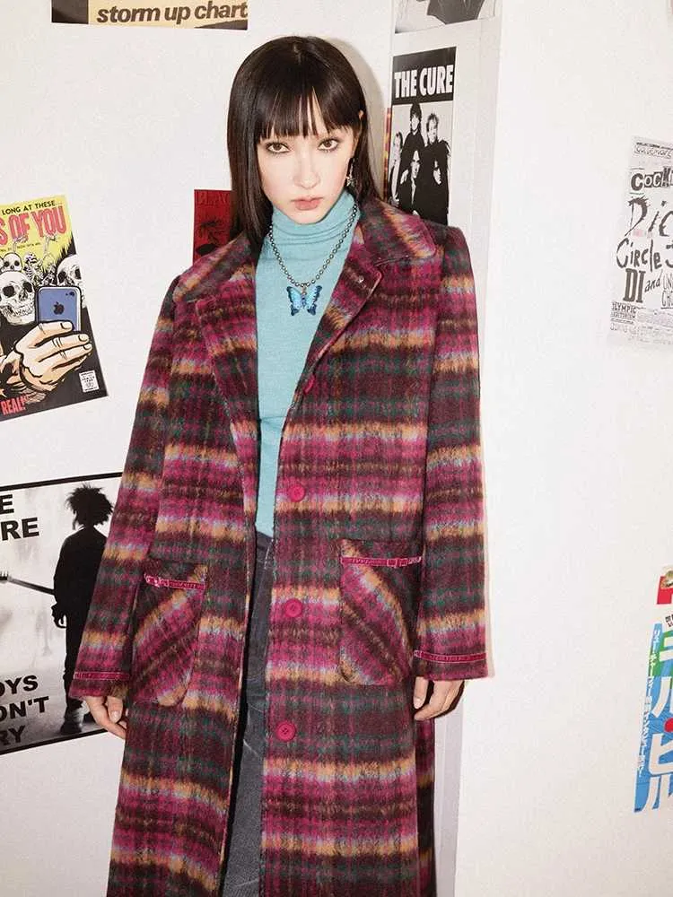 Plaid wool coat【s0000010705】