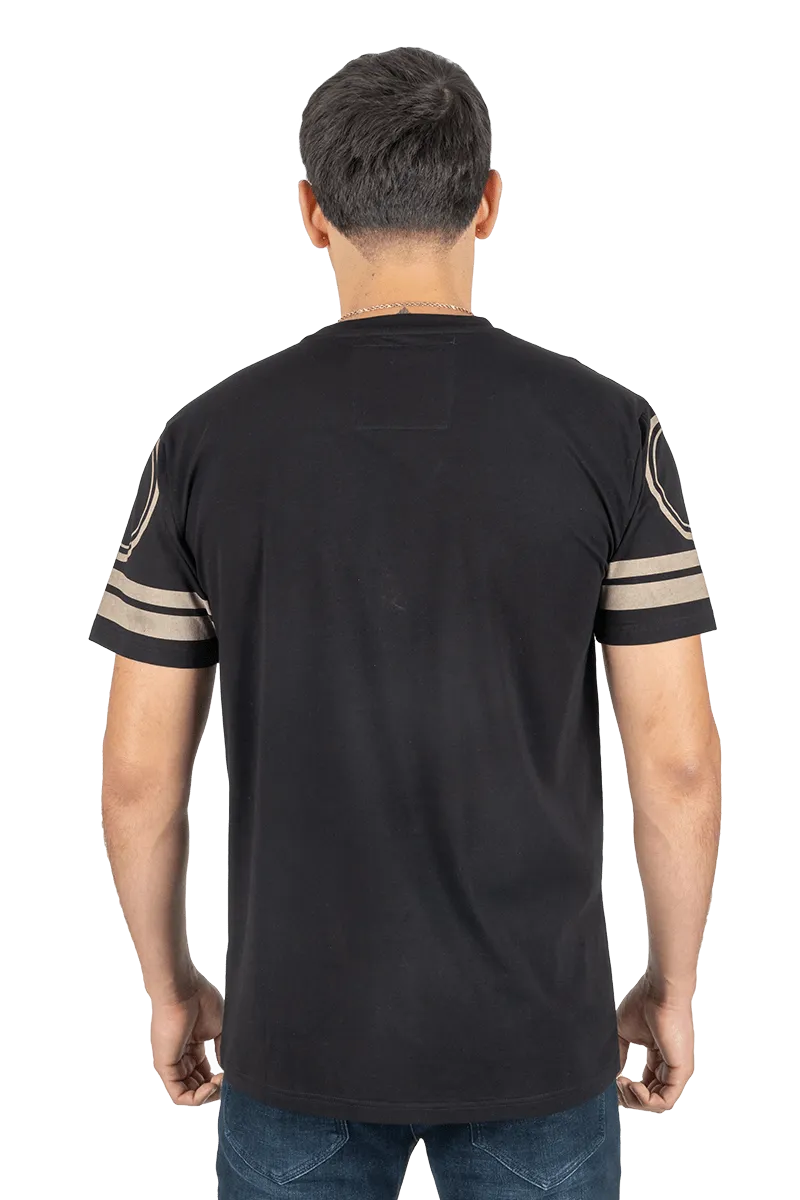 Platini Men's Cotton Black Rhinestone T-shirt