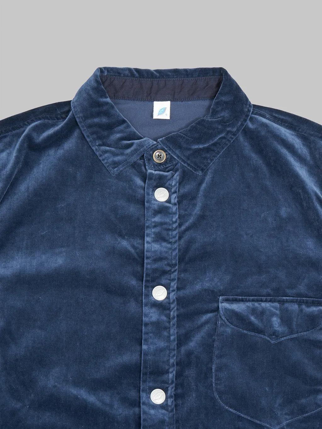 Pure Blue Japan 2224-NV Cotton Velvet CPO Shirt Navy