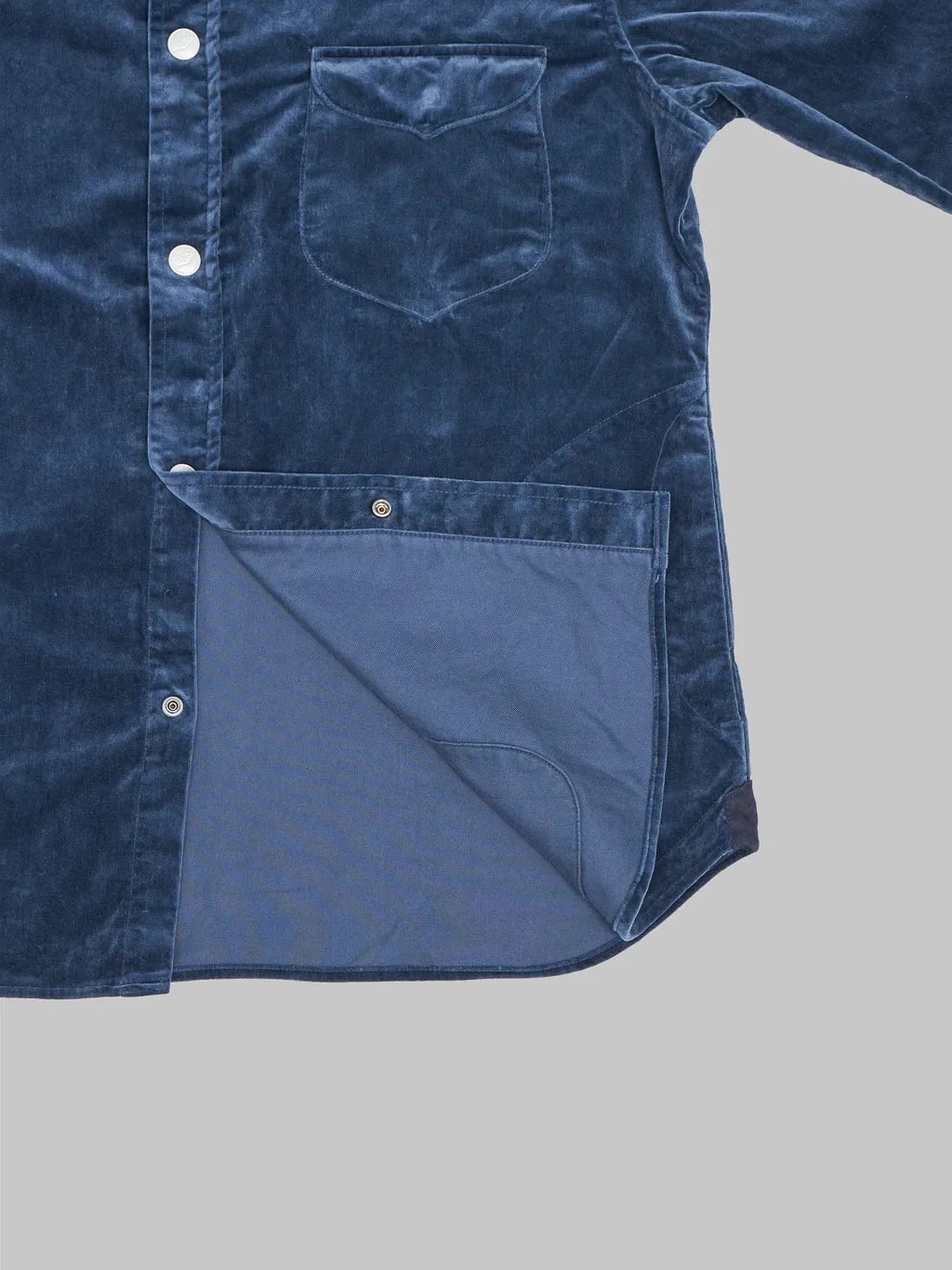 Pure Blue Japan 2224-NV Cotton Velvet CPO Shirt Navy
