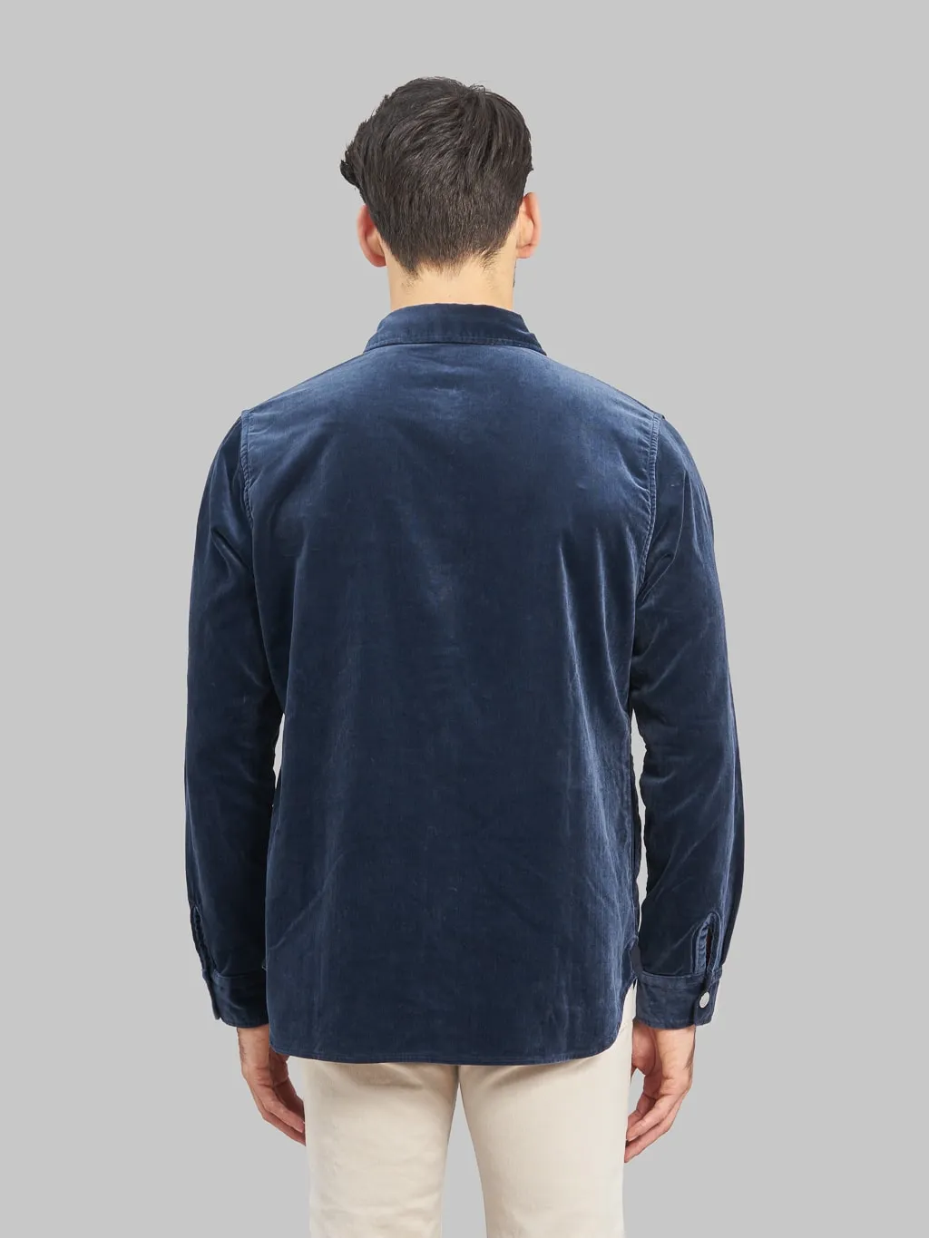 Pure Blue Japan 2224-NV Cotton Velvet CPO Shirt Navy