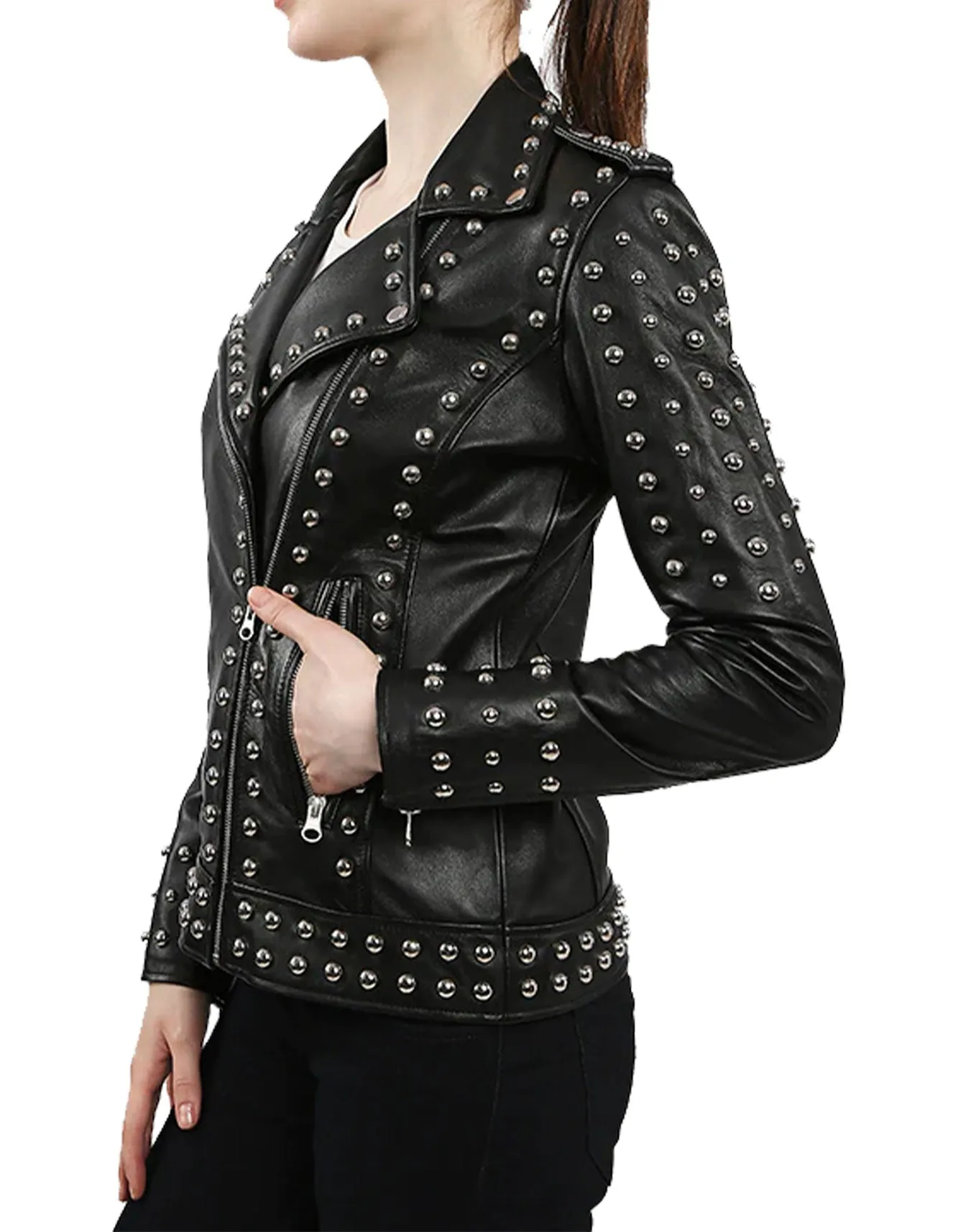 Rebellious Edge Black Studded Jacket