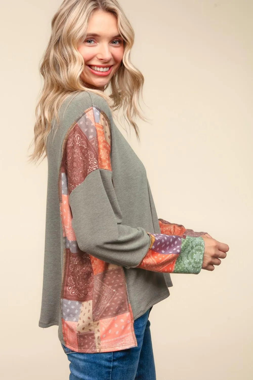 Retro Medley Color Block Raglan Top