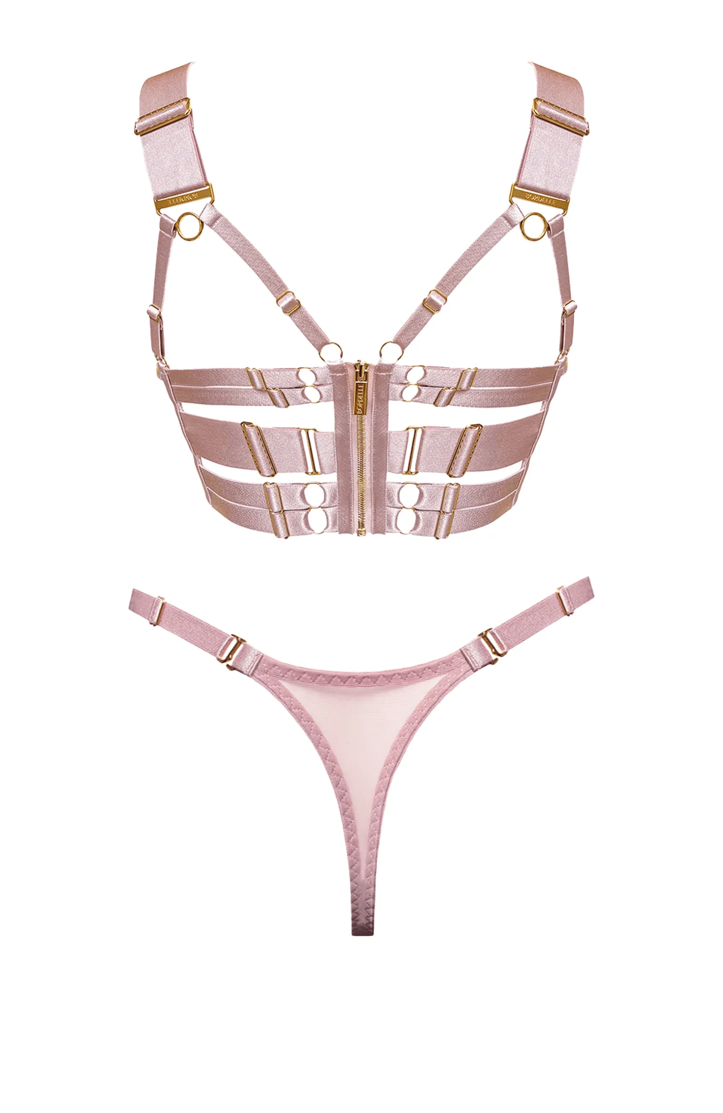 Retta Panelled Bodice Bra and Thong Set