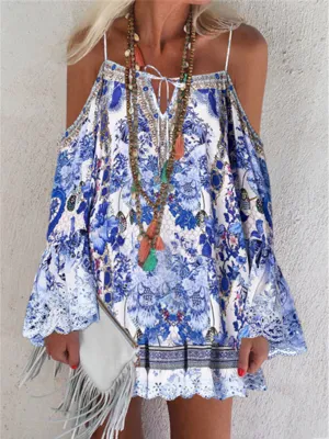 Romantic Vintage Bohemian Loose Strap Dress