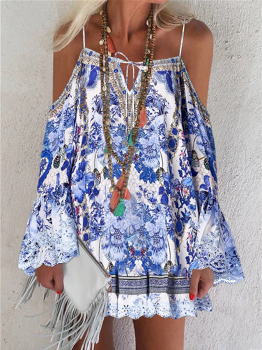 Romantic Vintage Bohemian Loose Strap Dress