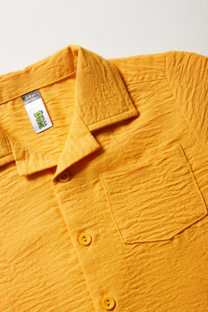 Short Sleeve Resort Shirt Yellow