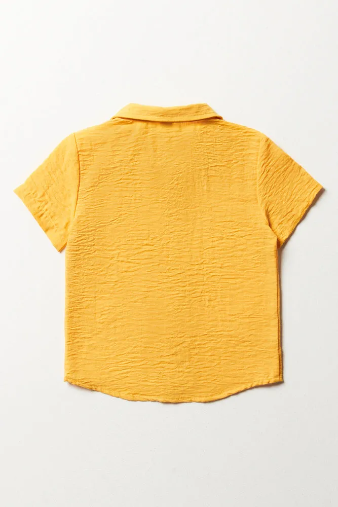 Short Sleeve Resort Shirt Yellow
