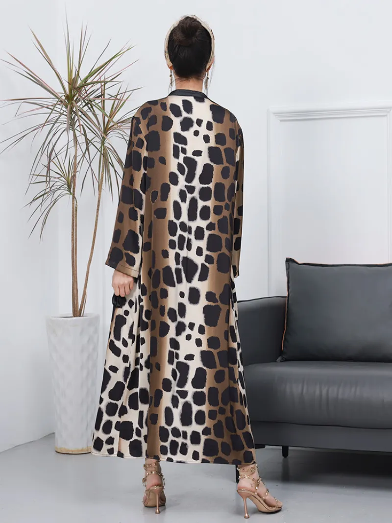 Spring Cardigan Loose Mid-Length Printed Outerwear Jacket