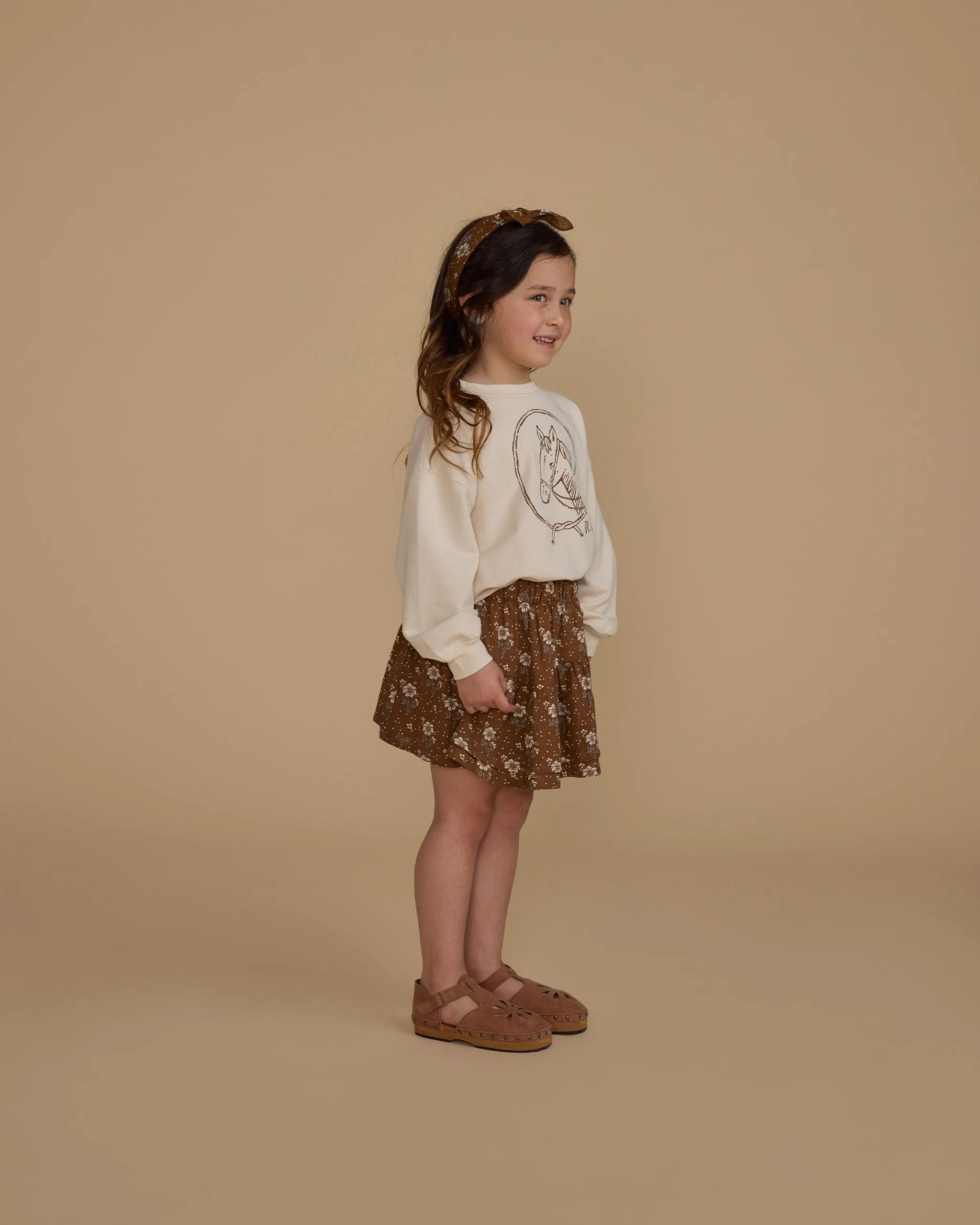 Tiered Mini Skirt || Autumn Rose