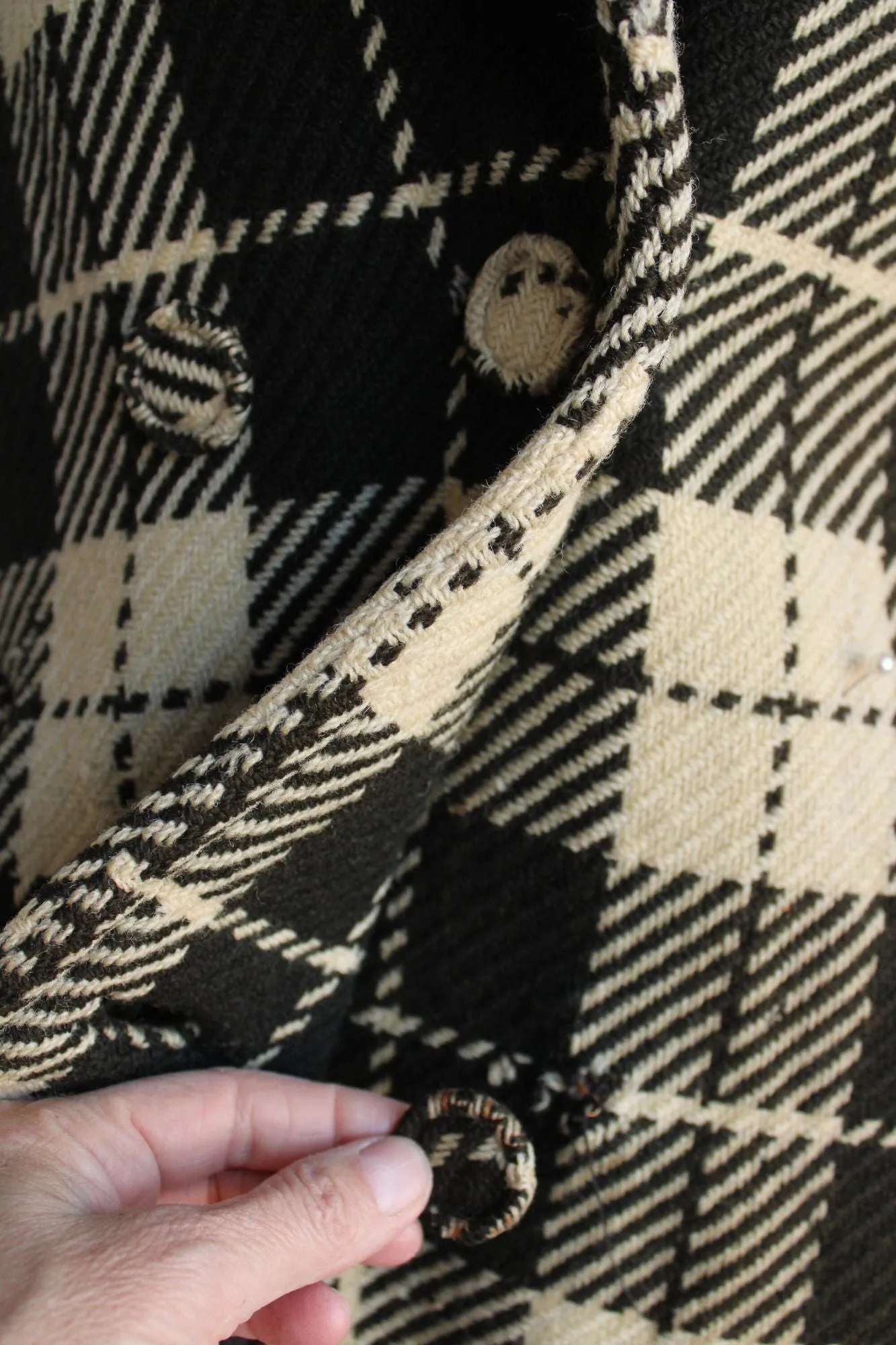 Vintage 1940s 1950s Mens Jacket by Gardiner of Scotland in Brown Tartan Plaid Wool