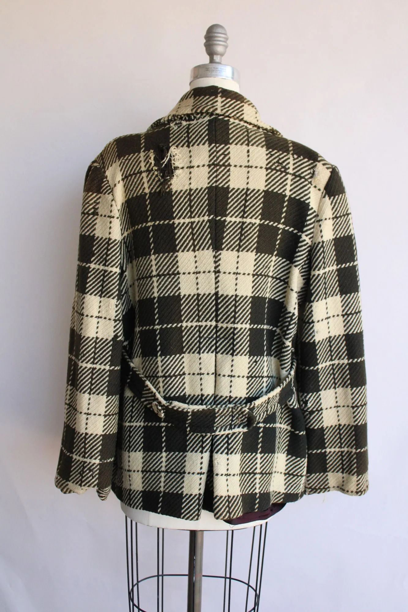 Vintage 1940s 1950s Mens Jacket by Gardiner of Scotland in Brown Tartan Plaid Wool