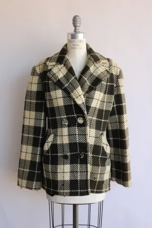 Vintage 1940s 1950s Mens Jacket by Gardiner of Scotland in Brown Tartan Plaid Wool