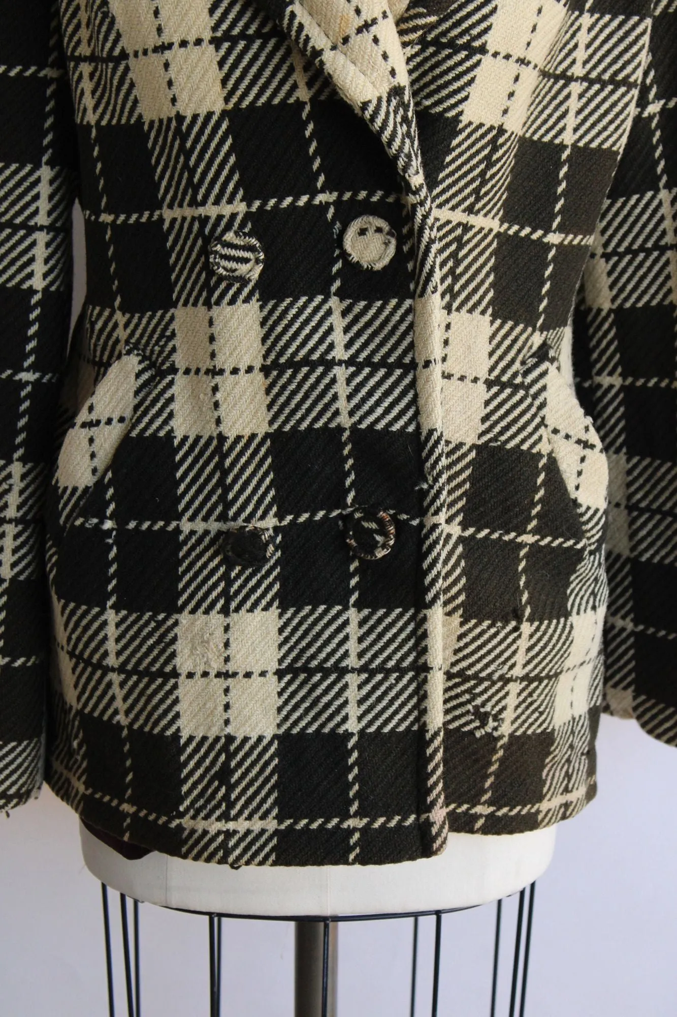 Vintage 1940s 1950s Mens Jacket by Gardiner of Scotland in Brown Tartan Plaid Wool