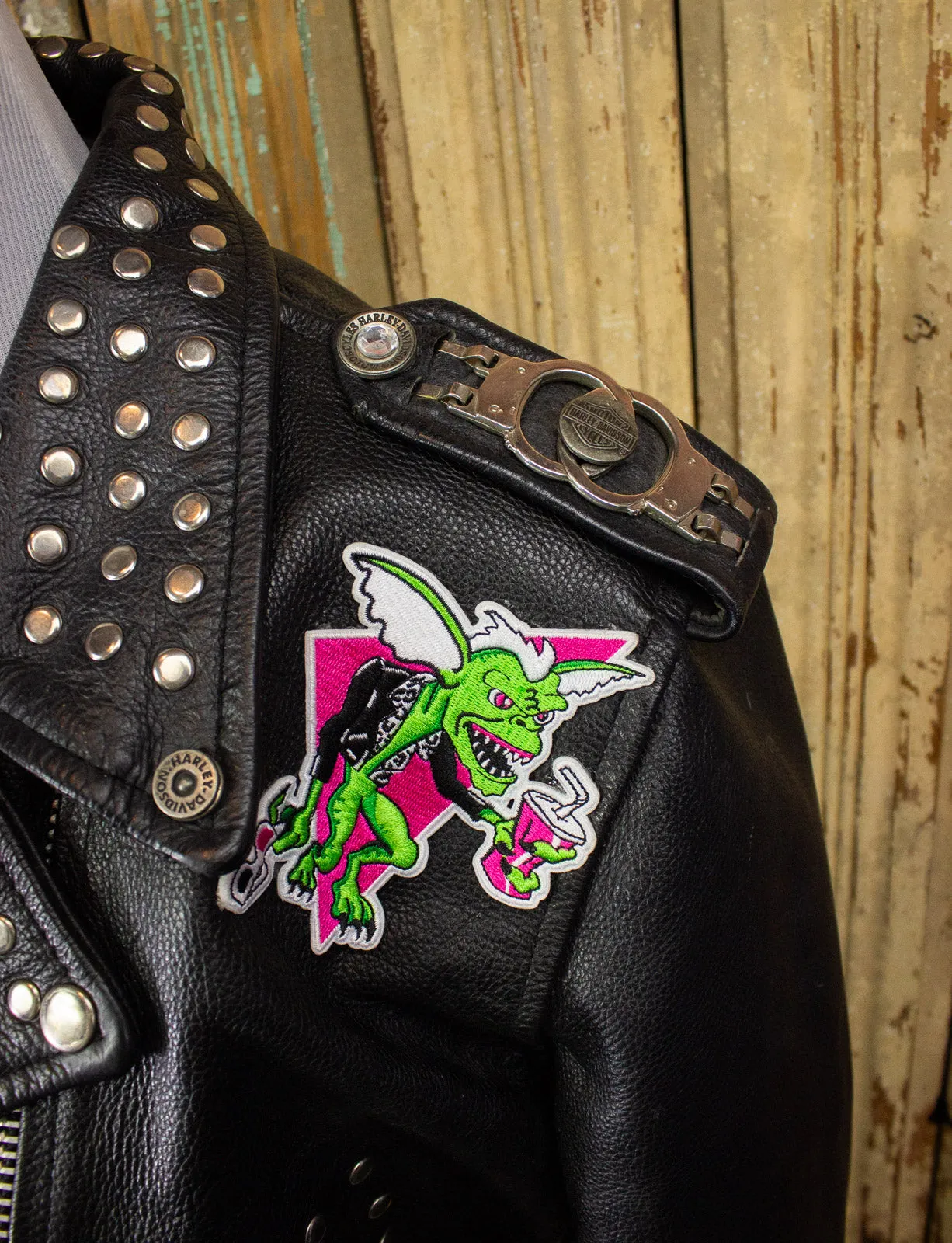 Vintage Women's Studded Harley Davidson Leather Jacket Medium