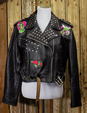 Vintage Women's Studded Harley Davidson Leather Jacket Medium