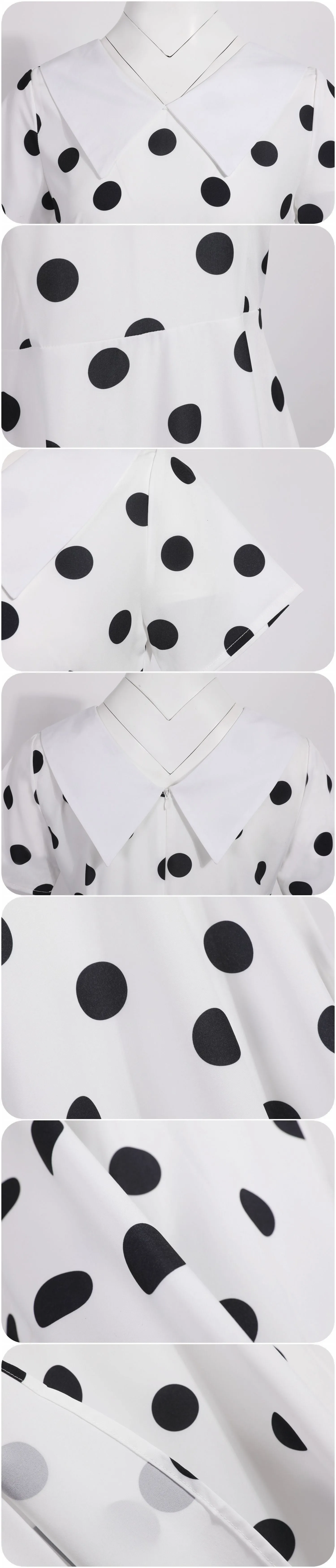 Women 1950s Polka Dot Cocktail Swing Dress Retro Audrey Hepburn Rockabilly Prom Dress
