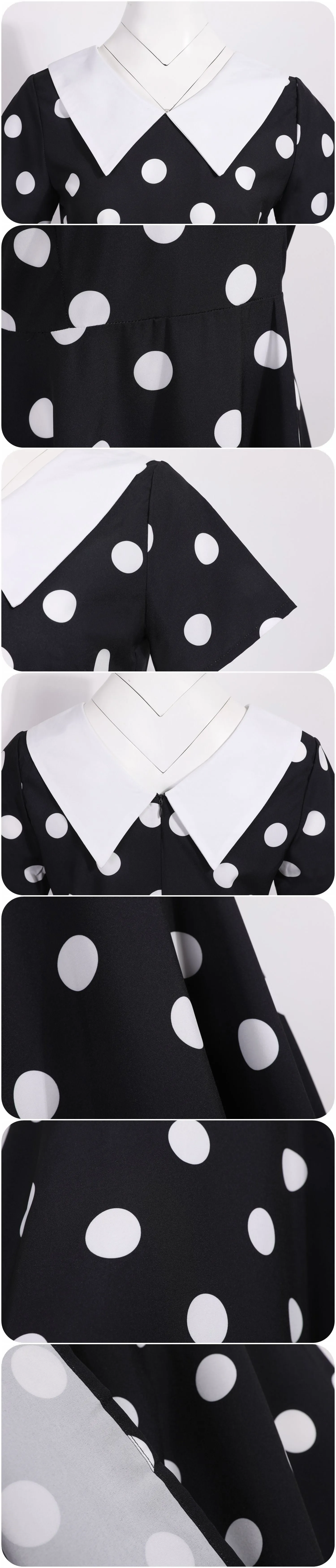Women 1950s Polka Dot Cocktail Swing Dress Retro Audrey Hepburn Rockabilly Prom Dress