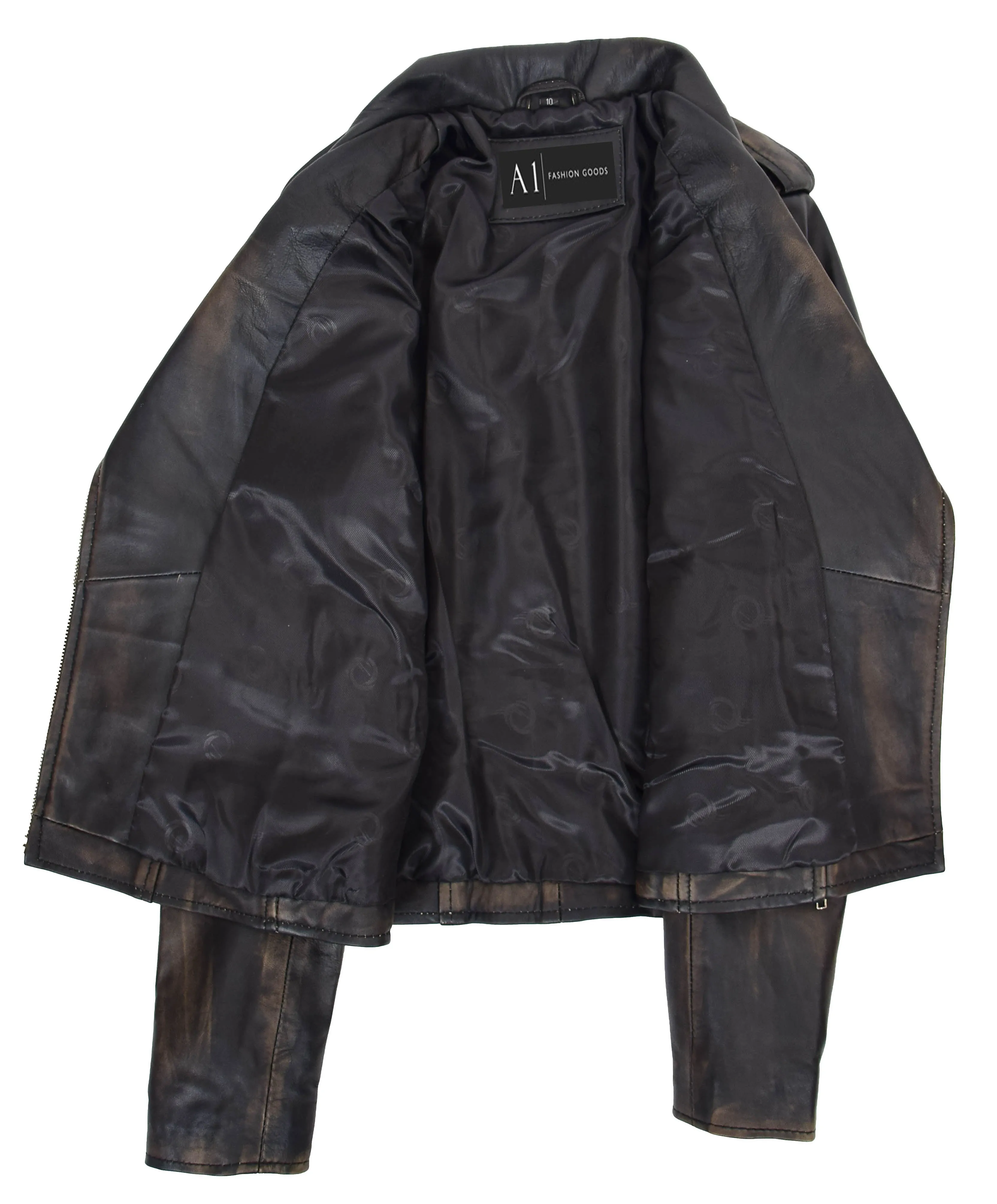 Womens Trendy Biker Leather Jacket Beyonce Rub Off